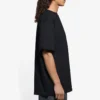 Camisola de manga curta masculina Balenciaga SS21 com logótipo bordado, preta, 641675TKV861070