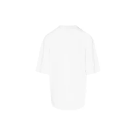 Camisola de manga curta masculina Balenciaga SS21 com padrão de corrida de maratona e logótipo, branca, 641614TJVK69040 Camisola de manga curta masculina Balenciaga SS21 com padrão de corrida de maratona e logótipo, branca, 641614TJVK69040