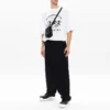 Camisola de manga curta masculina Balenciaga SS21 com padrão de corrida de maratona e logótipo, branca, 641614TJVK69040