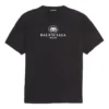 Camisola de manga curta masculina Balenciaga SS21 com padrão do logótipo «B Alphabet», preta 570803TFV761000