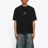 Camisola de manga curta para homem Balenciaga com estampado de letras, preta 612966TJVD91034