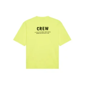 Camisola de manga curta para homem Balenciaga com estampado de letras, verde fluorescente 620969TIVG97072 Camisola de manga curta para homem Balenciaga com estampado de letras, verde fluorescente 620969TIVG97072