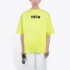 Camisola de manga curta para homem Balenciaga com estampado de letras, verde fluorescente 620969TIVG97072