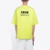Camisola de manga curta para homem Balenciaga com estampado de letras, verde fluorescente 620969TIVG97072