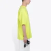 Camisola de manga curta para homem Balenciaga com estampado de letras, verde fluorescente 620969TIVG97072