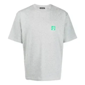 Camisola de manga curta para homem Balenciaga com logótipo no peito, cinzenta 594579THV631300 Camisola de manga curta para homem Balenciaga com logótipo no peito, cinzenta 594579THV631300