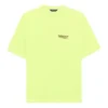 Camisola de manga curta para homem com logótipo Balenciaga impresso, amarela, 641675TJVF77110