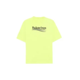 Camisola de manga curta para homem com logótipo Balenciaga impresso, amarela, 641675TJVF77110 Camisola de manga curta para homem com logótipo Balenciaga impresso, amarela, 641675TJVF77110