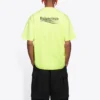 Camisola de manga curta para homem com logótipo Balenciaga impresso, amarela, 641675TJVF77110