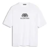 Camisola de manga curta para homem da Balenciaga, branca com logótipo BB clássico estampado 570803TEV489044
