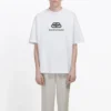 Camisola de manga curta para homem da Balenciaga, branca com logótipo BB clássico estampado 570803TEV489044