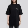 Camisola de manga curta preta com impressão de Political Campaign (versão grande) 620941TIV521070