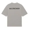 Camisola de manga curta retro com logótipo Balenciaga FW21 para homem, cinzenta 612966TIVG51167