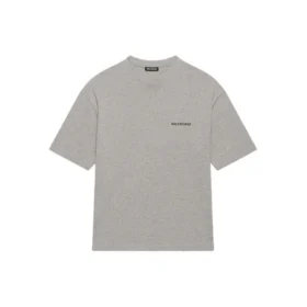 Camisola de manga curta retro com logótipo Balenciaga FW21 para homem, cinzenta 612966TIVG51167 Camisola de manga curta retro com logótipo Balenciaga FW21 para homem, cinzenta 612966TIVG51167