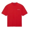Camisola de manga curta retro com logótipo grande da Balenciaga para homem, vermelha, 612966TIVG56540
