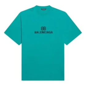 Camisola de manga curta unissexo azul com logótipo em mosaico, letras «BB», orifícios largos e efeito desgastado 651795TKVF53660