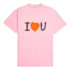 Camisola de manga curta unissexo com estampado alfabético SS21, cor-de-rosa 612965TJVL51401