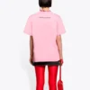 Camisola de manga curta unissexo com estampado alfabético SS21, cor-de-rosa 612965TJVL51401