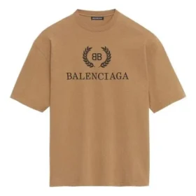 Camisola de manga curta unissexo com padrão BB, cor cáqui 578139TEV529610