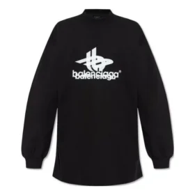 Camisola desportiva de manga comprida com camadas, oversized «Preto Branco» 739027TPVF21070 Camisola desportiva de manga comprida com camadas, oversized «Preto Branco» 739027TPVF21070