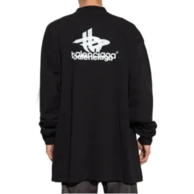 Camisola desportiva de manga comprida com camadas, oversized «Preto Branco» 739027TPVF21070 Camisola desportiva de manga comprida com camadas, oversized «Preto Branco» 739027TPVF21070