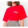 Camisola desportiva de manga curta, versão folgada, vermelha 556102TAV446403
