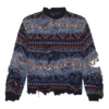 Camisola em mistura de lã com padrão Fair Isle desgastado «Azul» 662518T16028088