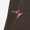 Camisola feminina de manga comprida, estilo «techwear», justa, em castanho cáqui/rosa néon