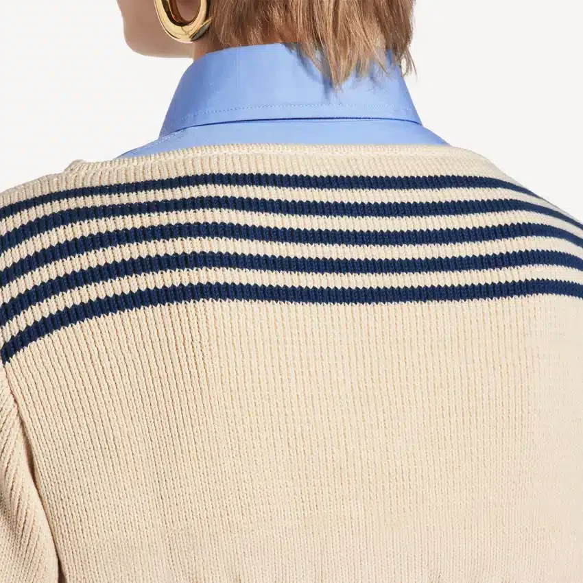 Camisola híbrida para mulher em azul-marinho/branco Camisola híbrida para mulher em azul-marinho/branco