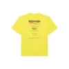 Camisola masculina Balenciaga, lavagem a seco, corte largo, logótipo estampado, manga curta, amarela 651795TKVF87175