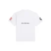 Camisola masculina Balenciaga x NASA Crossover FW21, larga, de gola redonda e manga curta, branca 651795TKVD79040