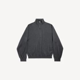Camisola masculina com meio fecho em cinzento Camisola masculina com meio fecho em cinzento