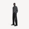 Camisola masculina com meio fecho em cinzento