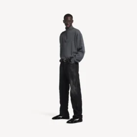 Camisola masculina com meio fecho em cinzento Camisola masculina com meio fecho em cinzento