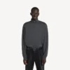 Camisola masculina com meio fecho em cinzento