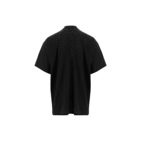 Camisola Oversized de Gola Redonda em Malha «Preta» 694576TMVD41000