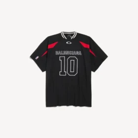 Camisola oversized masculina Balenciaga | colaboração com a NBA em preto/multicolorido