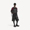Camisola oversized masculina Balenciaga | colaboração com a NBA em preto/multicolorido