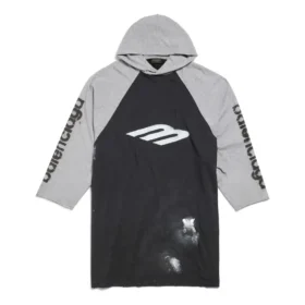 Camisola Raglan com Capuz e Estêncil 3B Oversized «Black» 790403TQVT51083