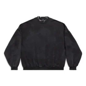 Camisola redonda com aberturas Oversized «Black Faded» 762718TPVD91055 Camisola redonda com aberturas Oversized «Black Faded» 762718TPVD91055
