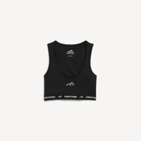 Camisola sem mangas com sutiã integrado para mulher, em preto