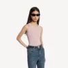 Camisola sem mangas para mulher em rosa empoeirado