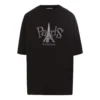 Camisola unissexo com estampado de Paris, gola redonda, preta 594599TGV661000