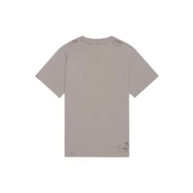 Camisola unissexo de manga curta, estilo retro clássico, com logótipo desfocado e aberturas, cinzenta 661705TKVD58174