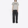 Camisola unissexo de manga curta, estilo retro clássico, com logótipo desfocado e aberturas, cinzenta 661705TKVD58174