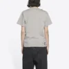 Camisola unissexo de manga curta, estilo retro clássico, com logótipo desfocado e aberturas, cinzenta 661705TKVD58174