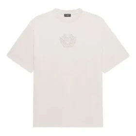 Camisola unissexo SS21 com logótipo, gola redonda, cinzenta 641675TKV712966