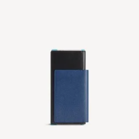 Carteira comprida para passaporte de homem com 1 bilhete, em azul passaporte