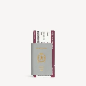 Carteira comprida para passaporte de homem com 1 bilhete, em cinzento Balenciaga