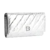 Carteira Crush com corrente, acolchoada metalizada «Silver» 781723210IW8110